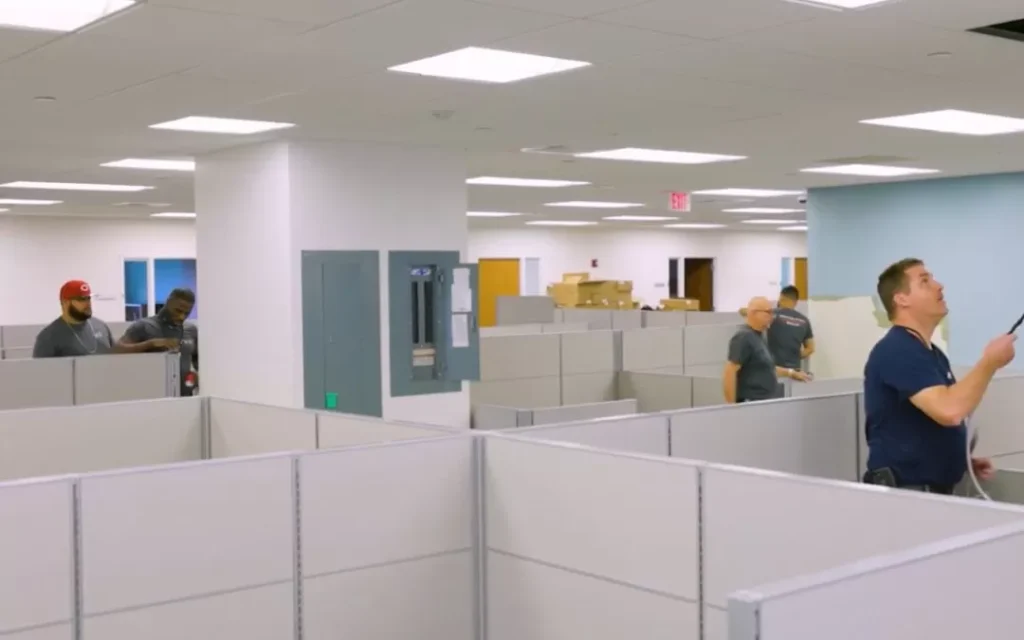 Office space setup in progress.