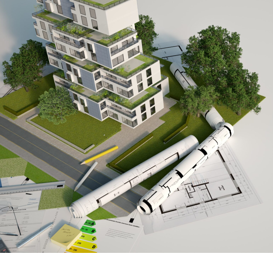 Eco-friendly apartment building plans
